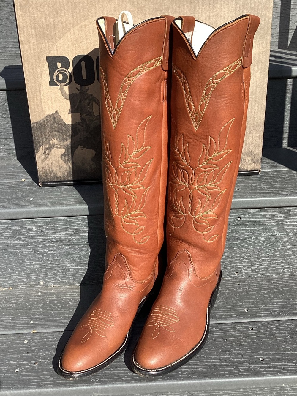 Men’s Olathe Boot Model #6906 Polo Boots 9.5D Rich Carmel Cowboy Western Boots